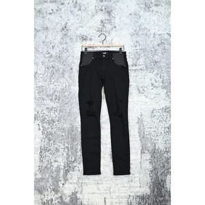 Paige Denim Verdugo Ultra Skinny Maternity Jeans Distressed Black